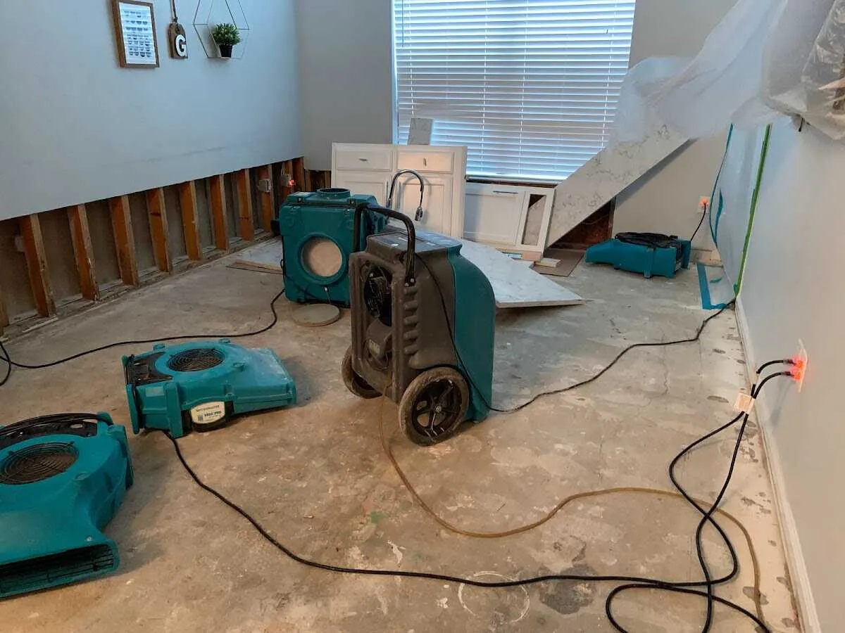 Dehumidifier in flood-cut room for Water Extraction & Removal in North Caldwell